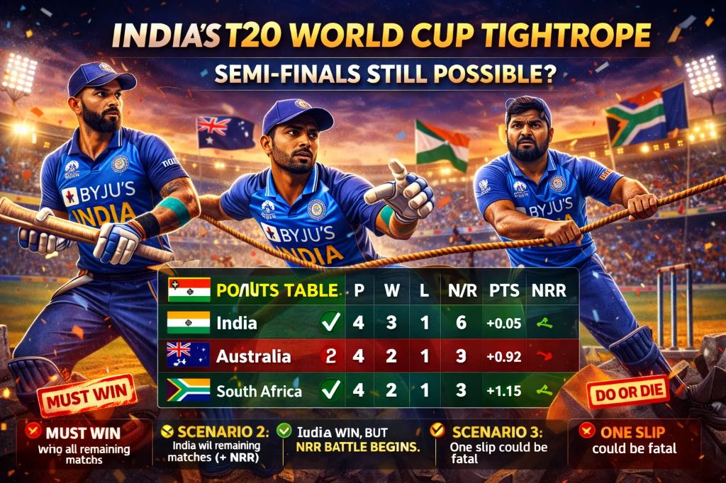 Can the Men in Blue Still Reach the Semis? India’s T20 World Cup Tightrope